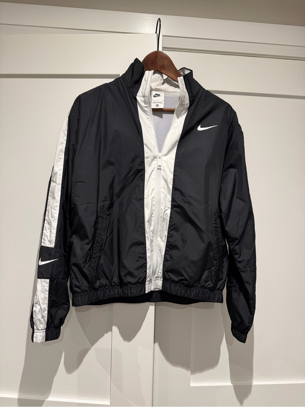 Nike Black and White Wind Breaker Jacket (Size S)